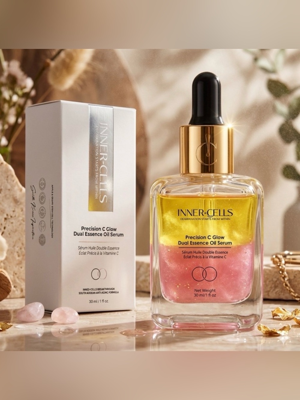 Inner-Cells Precision Vitamin C Glow Dual Essence Oil Serum - Retail $400